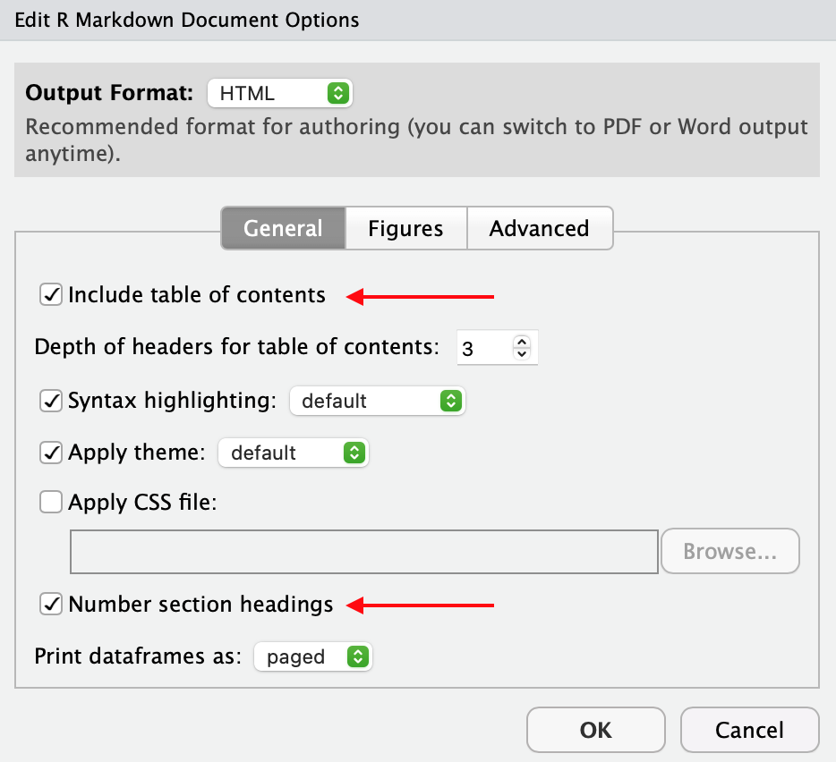 RStudio toolbar document options.